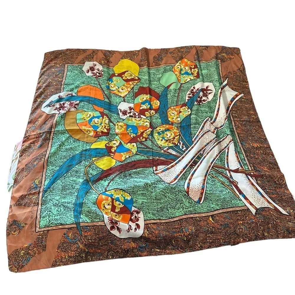 Sildoll Japan 100% Polyester Floral neck scarf